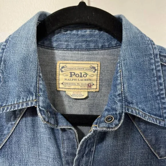 Polo Ralph Lauren Western Denim Knee Length Shirt Dress [size M] - Picture 3 of 12